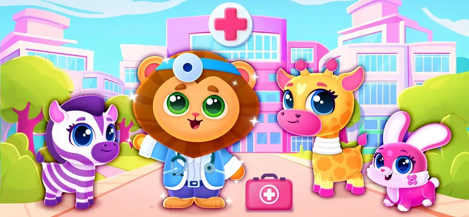 Animal Hospital — Baby Games: use friendly hospital tools with guided gestures