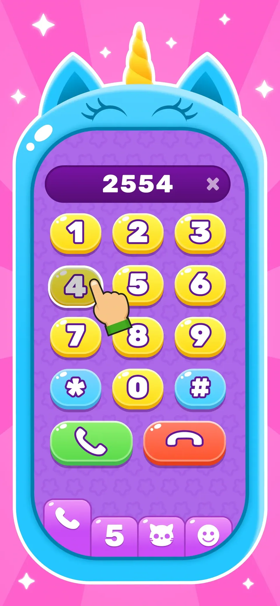 Baby Phone Game for Toddlers: tap number keys and hear them named