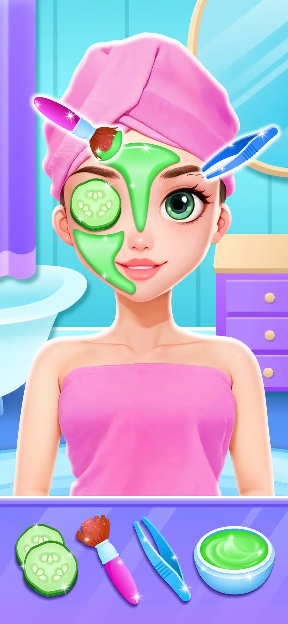 Beauty Salon Games for Girls: apply makeup with brushes, palettes and mascara