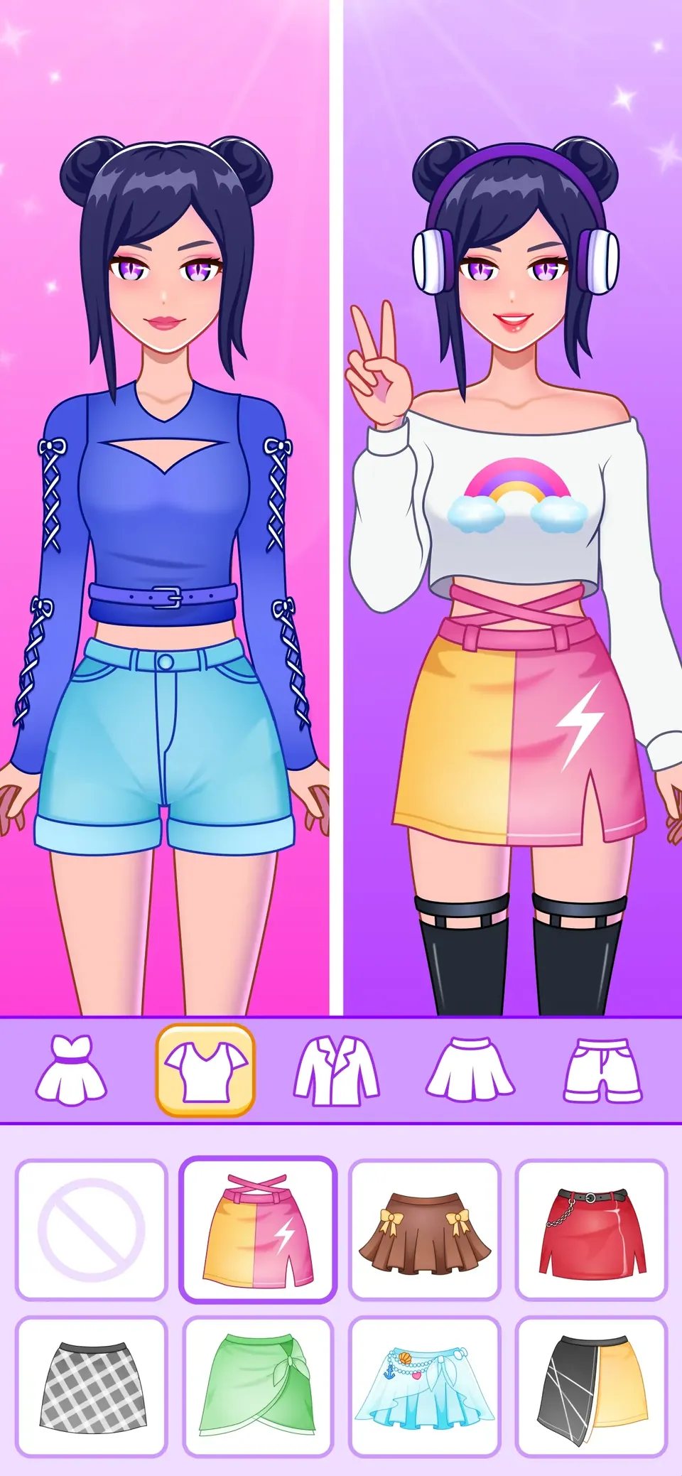 BFF Dress Up - Princess Doll: pick hairstyles, shoes and accessories for each doll