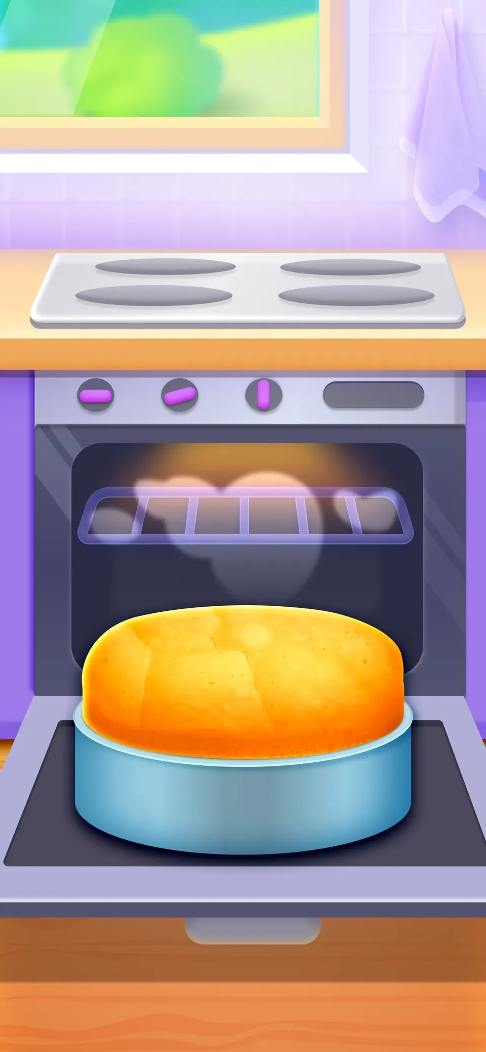 Cake Cooking Games for Kids 2+: bake sponge layers and stack them into a cake