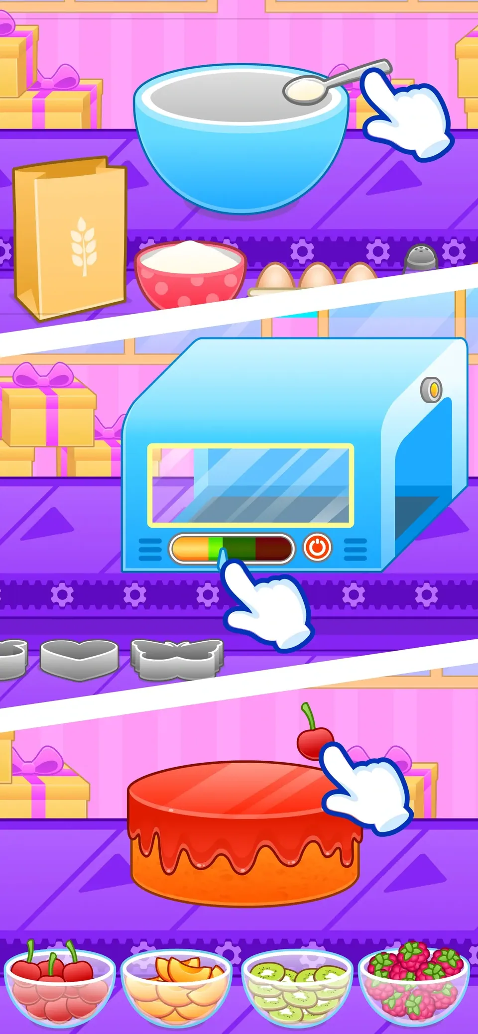 Cake Cooking Games for Kids 2+: light candles and present the finished cake