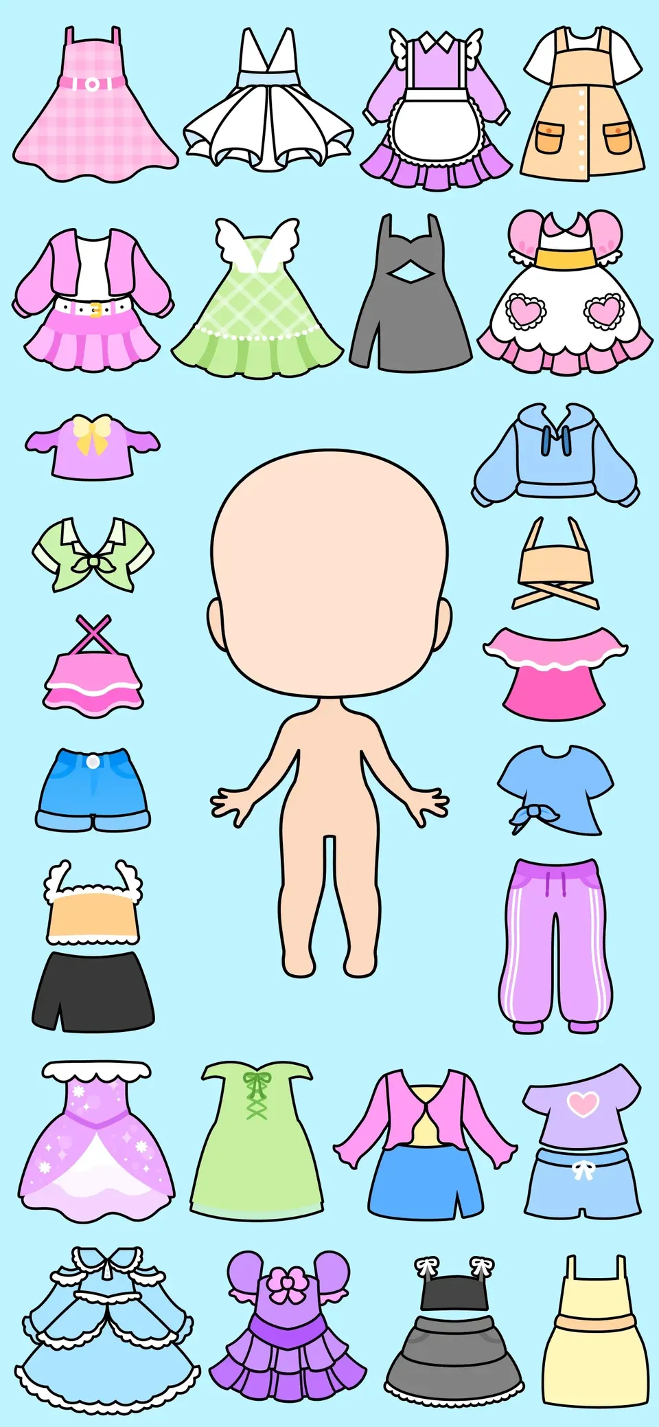 Chibi Dolls - Games for Girls: create chibi characters from head to toe: hair, eyes, outfits, shoes