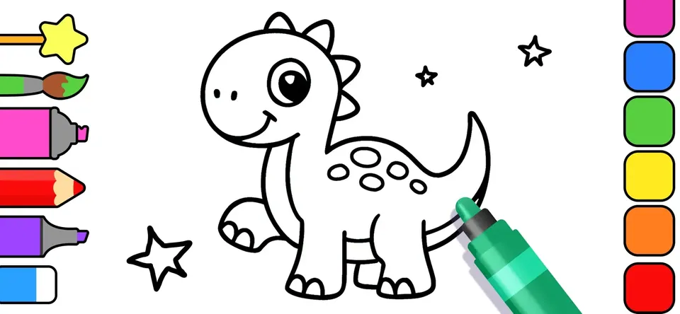 Coloring Book - Kids Games 2+: tap-to-fill areas with instant, satisfying color