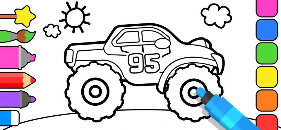 Coloring Book - Kids Games 2+: draw freehand with brushes and crayons