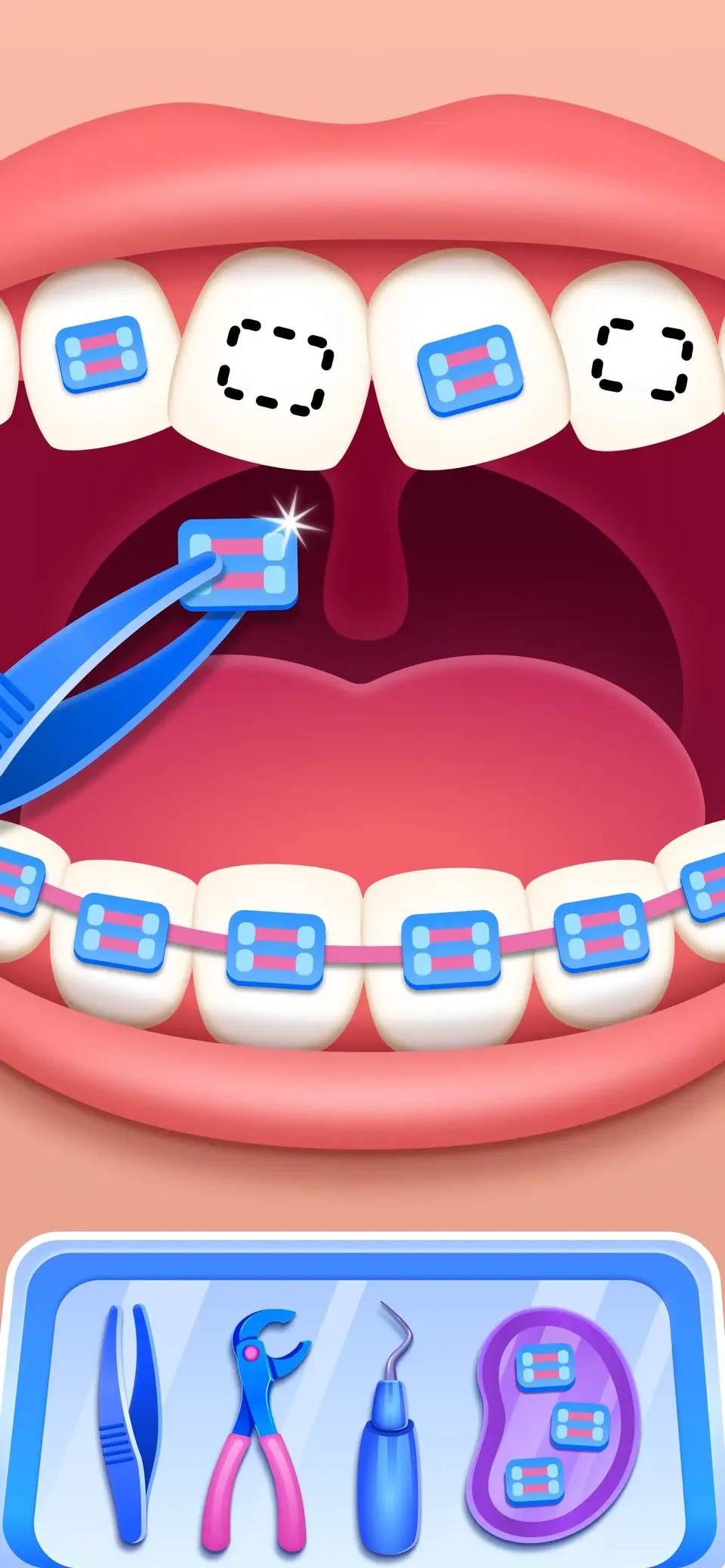 Dentist Baby Games for Kids: use dentist tools: brush, drill, pliers and rinse