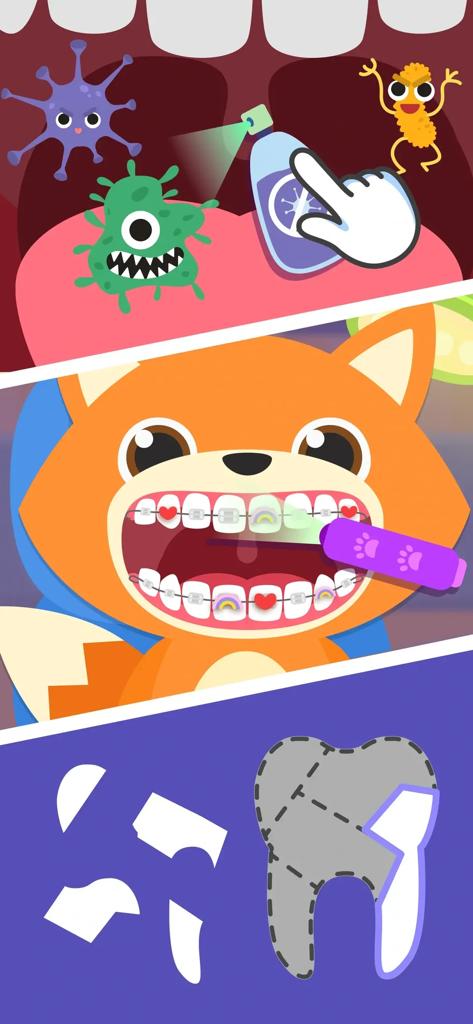 Dentist Baby Games for Kids: clean, repair and brighten smiles
