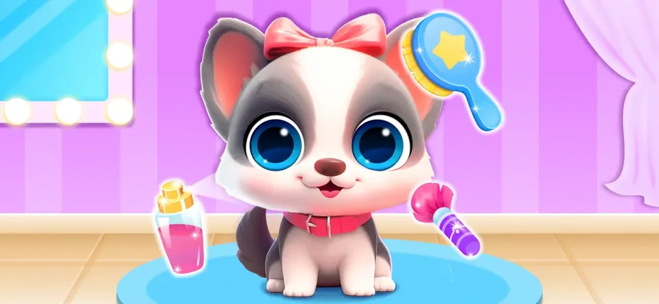 Dog & Puppy, Vet Game for Kids: brush teeth and trim claws gently