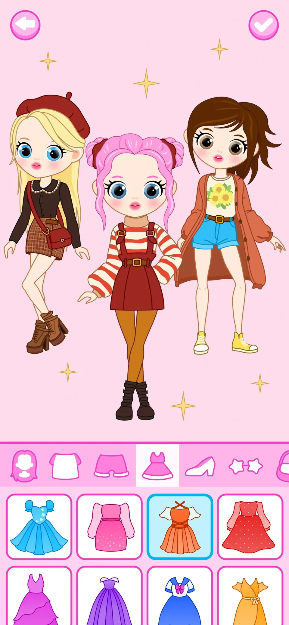 Dress up Games for Little Girl: browse a large wardrobe of clothes and accessories