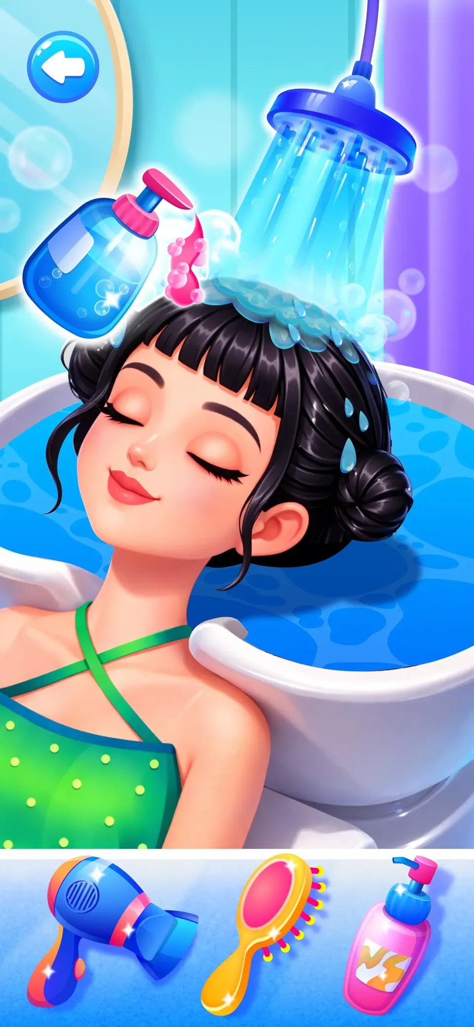 Hair Salon Games for Kids 2-5: dye hair — solid colors or full rainbow streaks
