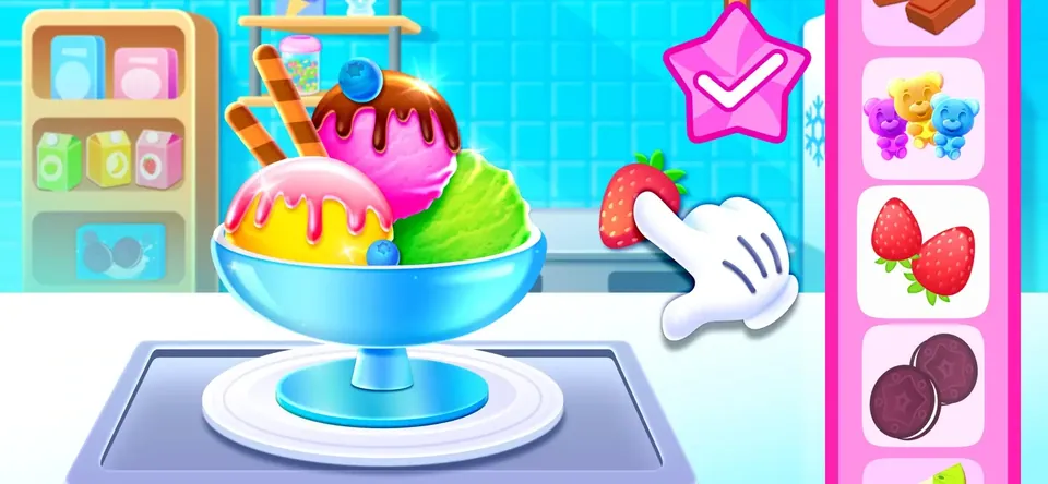 Ice Cream - Cooking for Kids: combine scoops, sauces and toppings into custom desserts