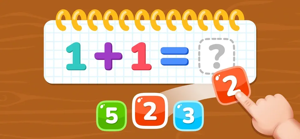 Math for Kindergarten 2+ Years: add and subtract with visible things, not abstract digits
