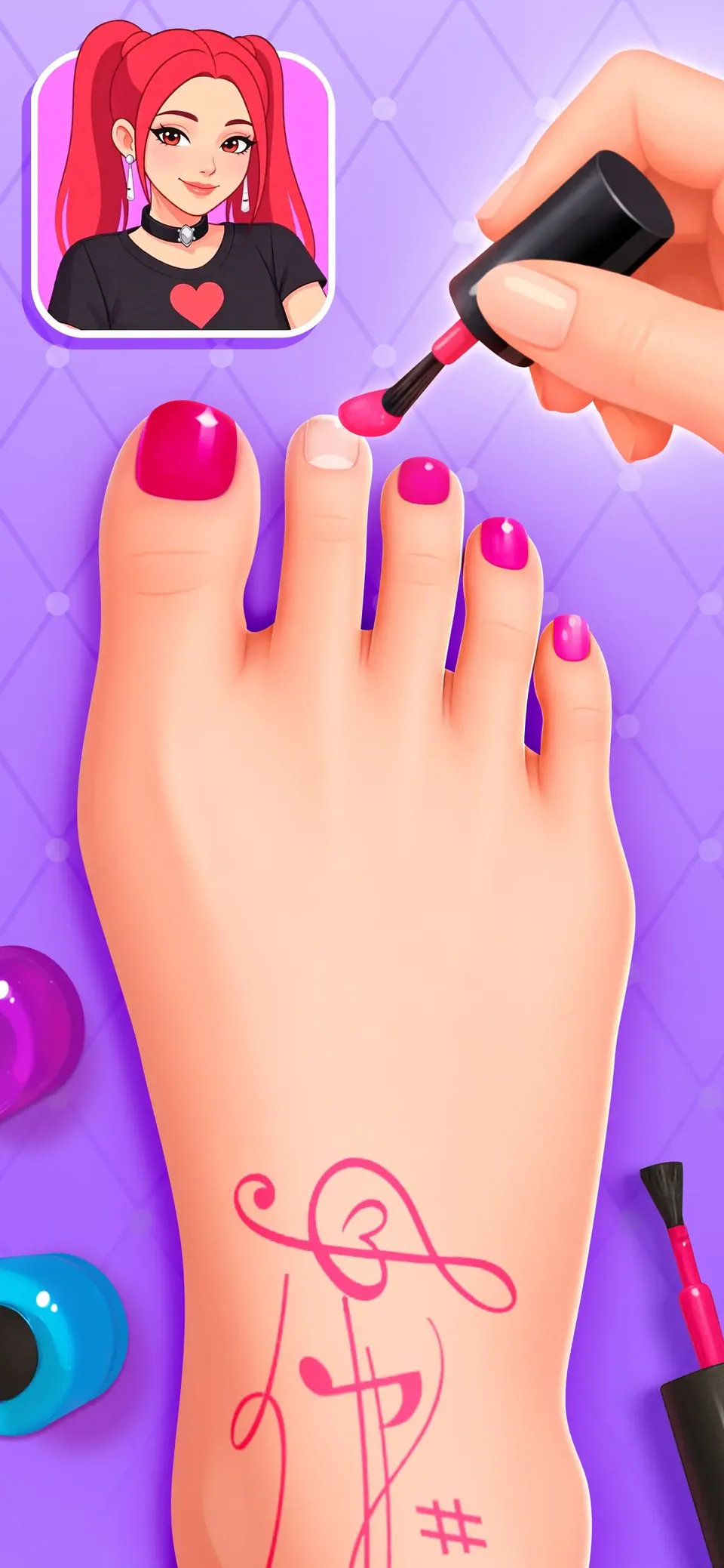 Nail Salon Games for Kids 2-5: paint with bright polish colors and glitter coats