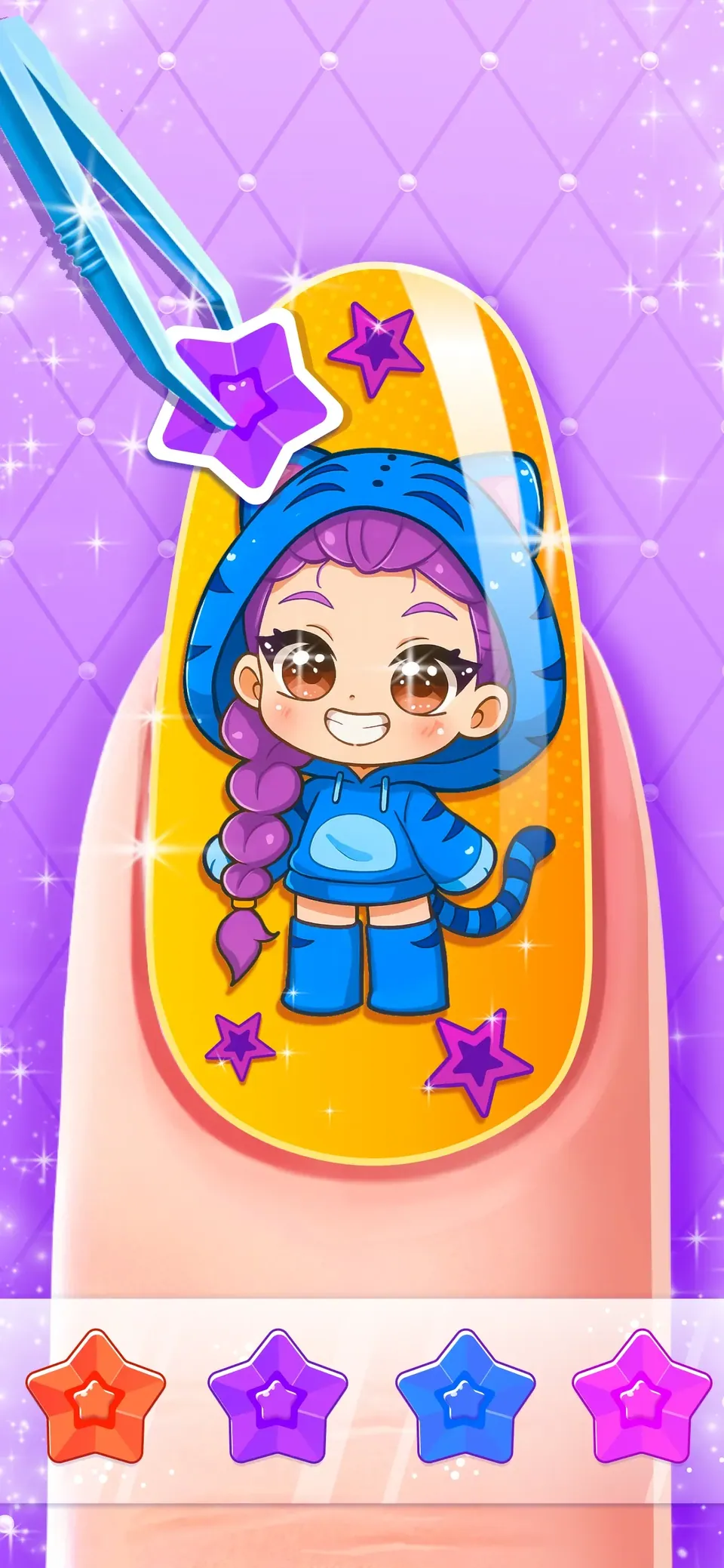 Nail Salon Games for Kids 2-5: decorate with gems, stickers and character art