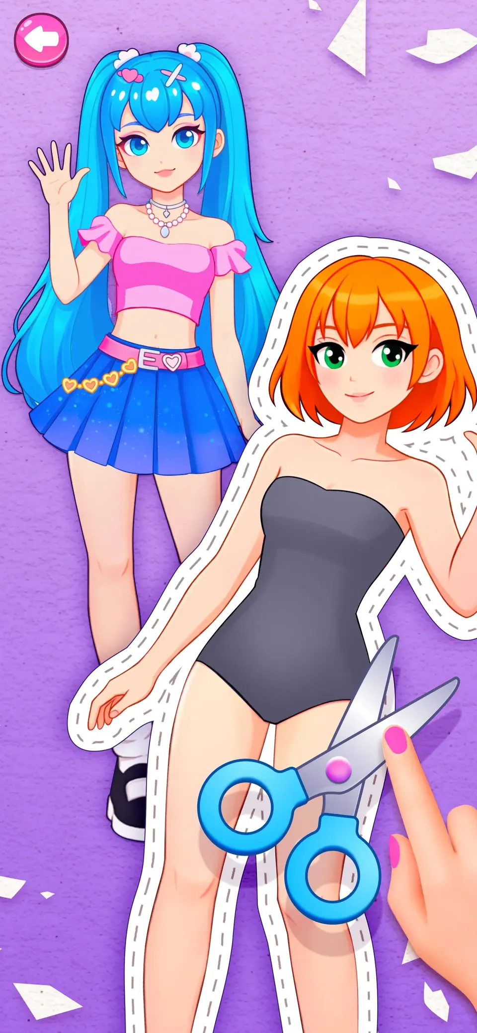 Paper Doll - DIY Dress Up Game: choose themed rooms as the backdrop