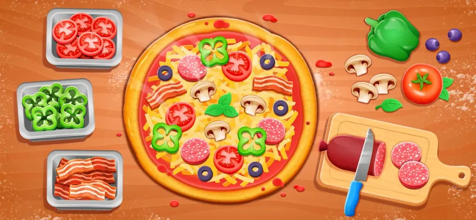 Pizza Games for Kids & Toddler: knead, roll and shape the pizza dough