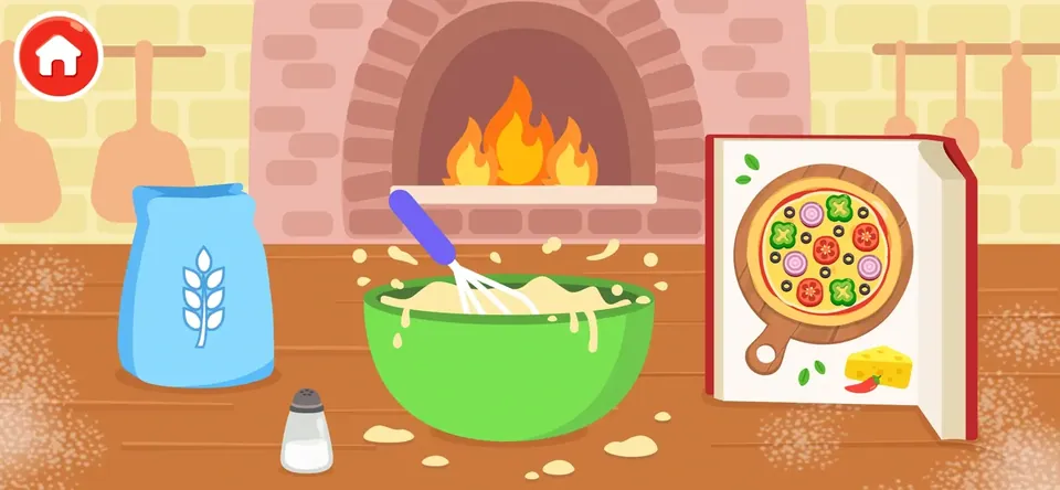 Pizza Games for Kids & Toddler: spread sauce and drop toppings onto the pie